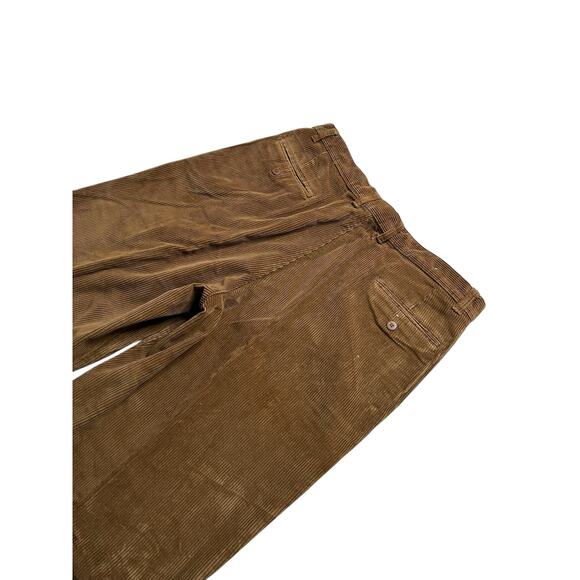 Vintage 90s Claiborne Corduroy Pants Men’s 38R Brown Wide Leg  Actual 36x32 - Picture 9 of 11
